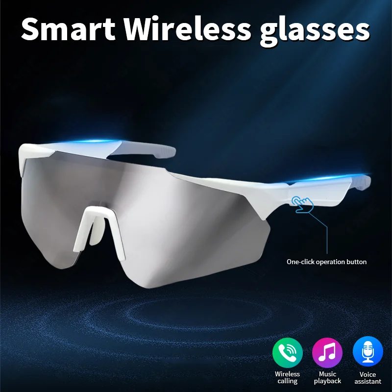 

Smart Cycling Music Glasses Sport Bluetooth Glasses Open-Ear Headphone with Speaker Polarized Bluetooth Sunglasses for Men Women