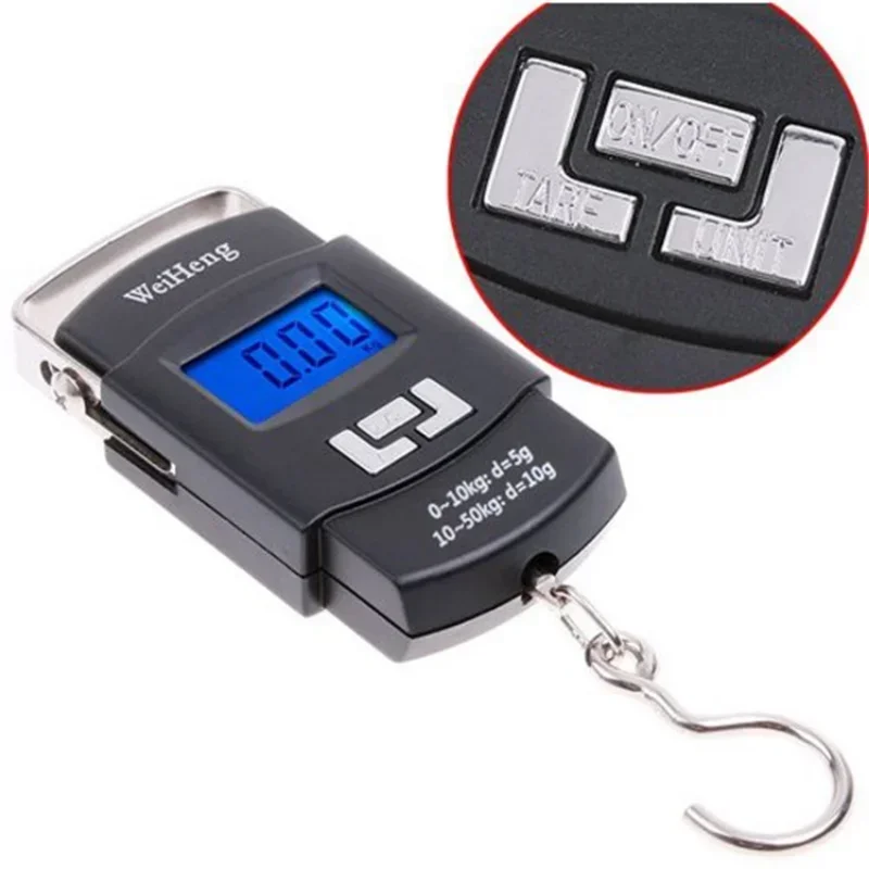 ميزان إلكتروني رقمي محمول، قطعة واحدة 50 كجم / 110 رطل، ميزان أمتعة، ميزان أدوات المطبخ، ميزان يدوي #5