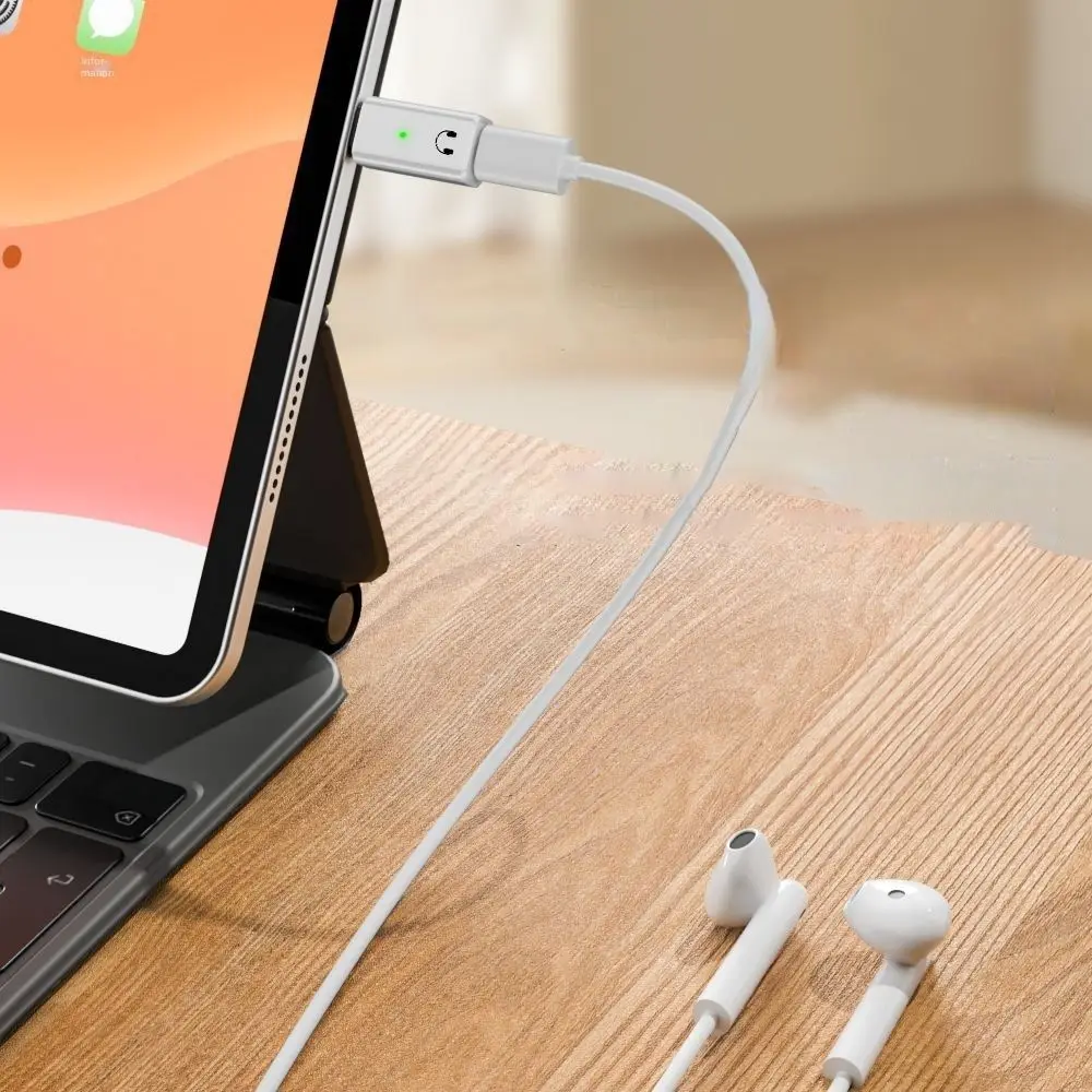 

Indicator Light USB-C Audio Converter Aluminium Alloy Mobile Phone Type C Earphone Adapter Tablet Smart Chip Headphone Connector