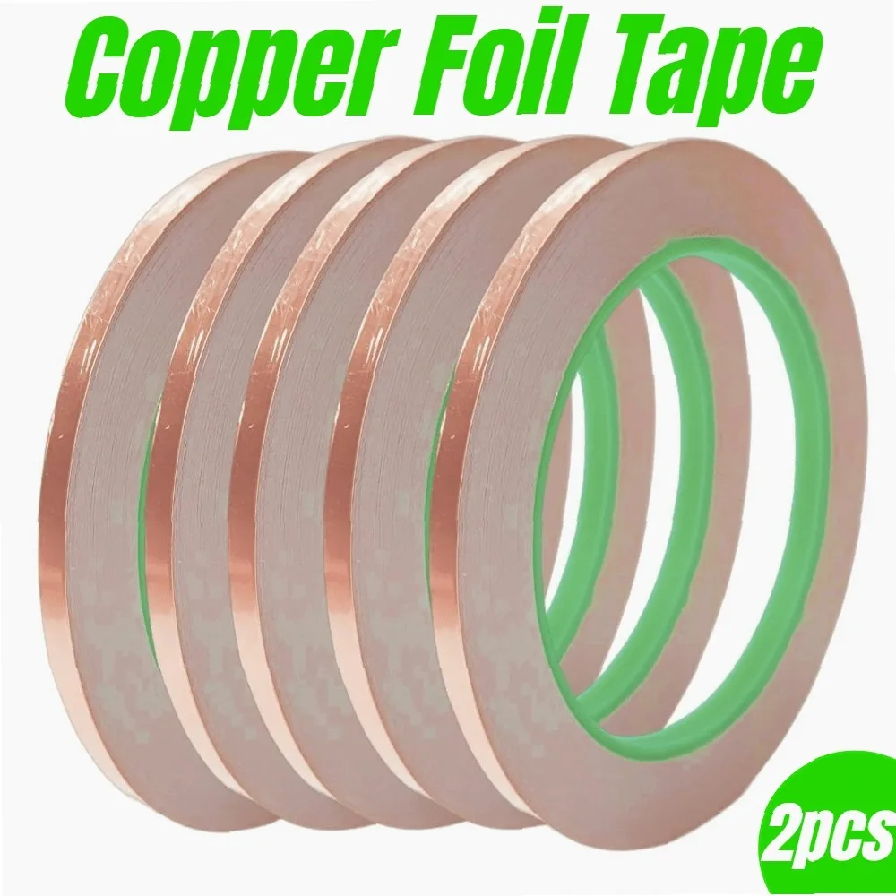2pcs Conductive Fabric Tape, Excellent Adhesion & Conductivity, Flexible & Anti-Oxidation, Multipurpose for EMI