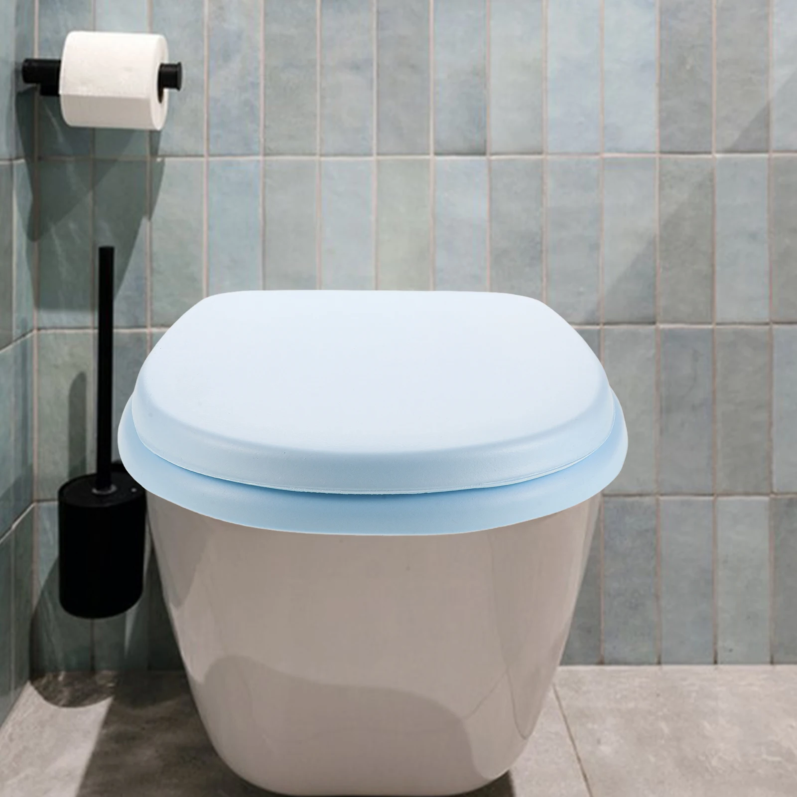 

Soft Foam Toilet Seat Cover Colored Padded Cushion Bathroom Universal Size Easy Clean Anti Yellowing Practical Design