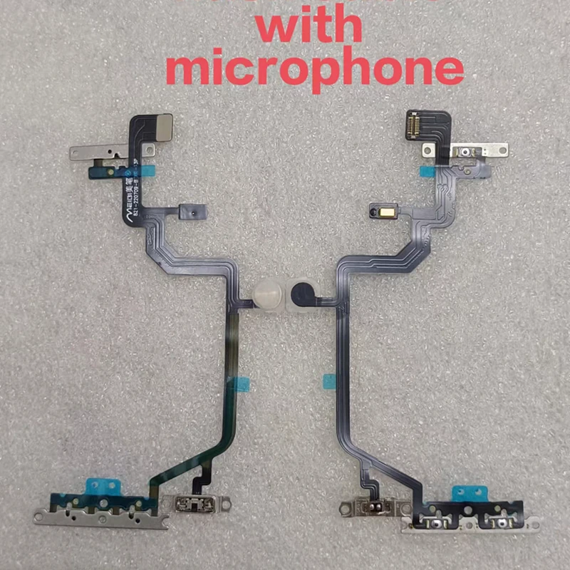 Power Volume Cable Replacement for iPhone XR like 11,12,13,14,15,16 & to 13Pro,14Pro,15Pro,16Pro Led Flash Flex Cable With Mic view 3