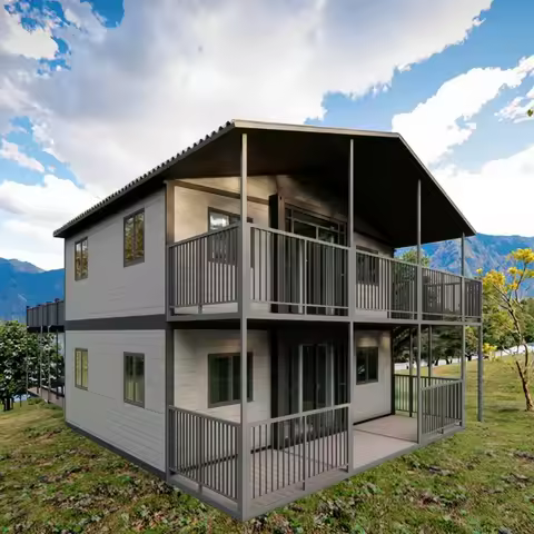 Custom Luxury 2-Story Container Houses Double Deck Individual Camping Villa For Hotel Use Tiny Prefabricated Units Modular House