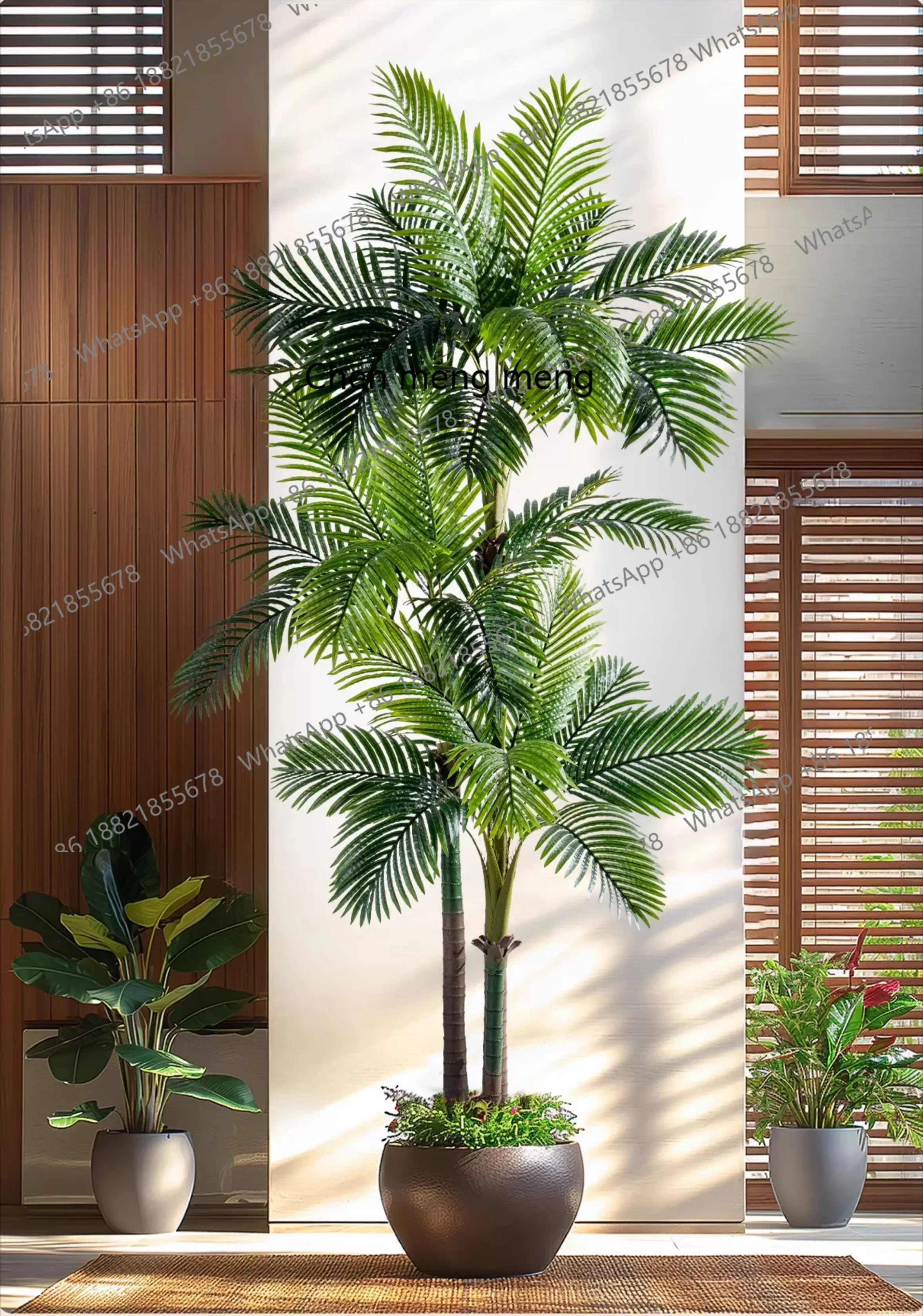 A74Large artificial tree, green plant, spiny palm, areca palm, realistic bionic artificial tree