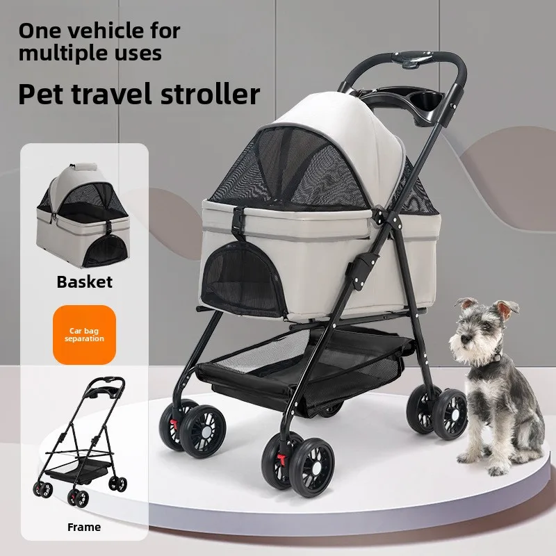 Pet Stroller Lightweight Foldable Compact Small Dogs Cats Outdoor Travel Pet Stroller Dog Cart Outdoor Pet Stroller Dog Trolley