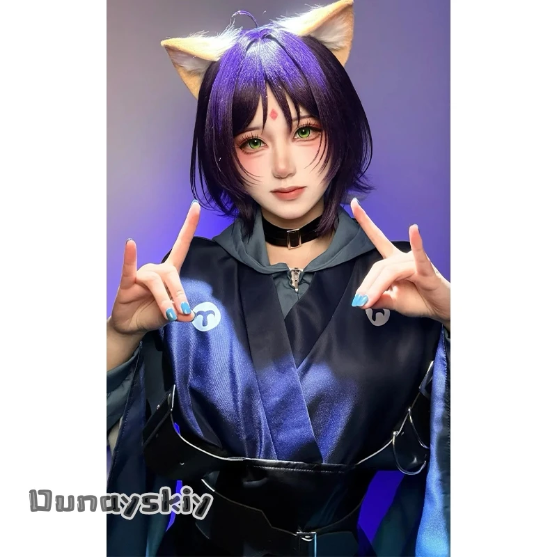 

Dream ZS*/Iroha Sakayori Idol Stage Costume Blue Gradient Japanese Kimono Furry Earwear Halloween Party Cosplay Princess Kaguya!