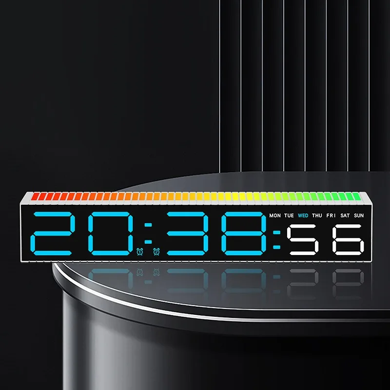 Creative LED Electronic Clock,Electronic Clock, Colorful Pickup Clock, Nine-color Changeable, Three-Speed Brightness Adjustment