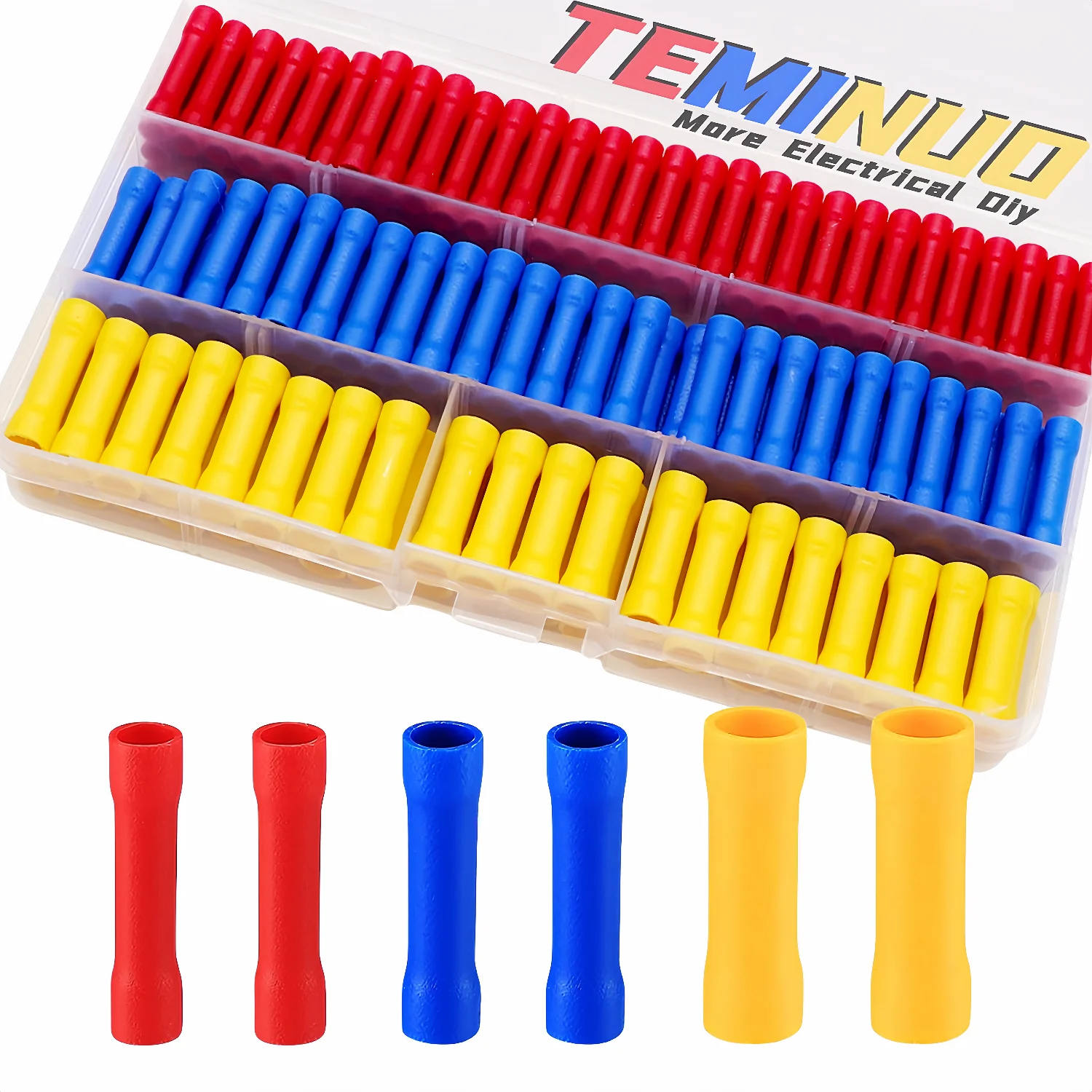 60/80/160-teiliges Stoßverbinder-Set, 22–10 AWG, vollständig isolierte PVC-Crimpverbinder für elektrische Drähte