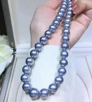 

Round 9-10m Fresh Water Rose Blue Pearls Necklaces for Women Fine Birthday Presents for Women