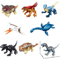 8PCS/Set Jurassic World 3 Dinosaurs Quetzalcoatlus Therizinosaurus Pyroraptor Dino Building Blocks Toys For Children Dinosaur