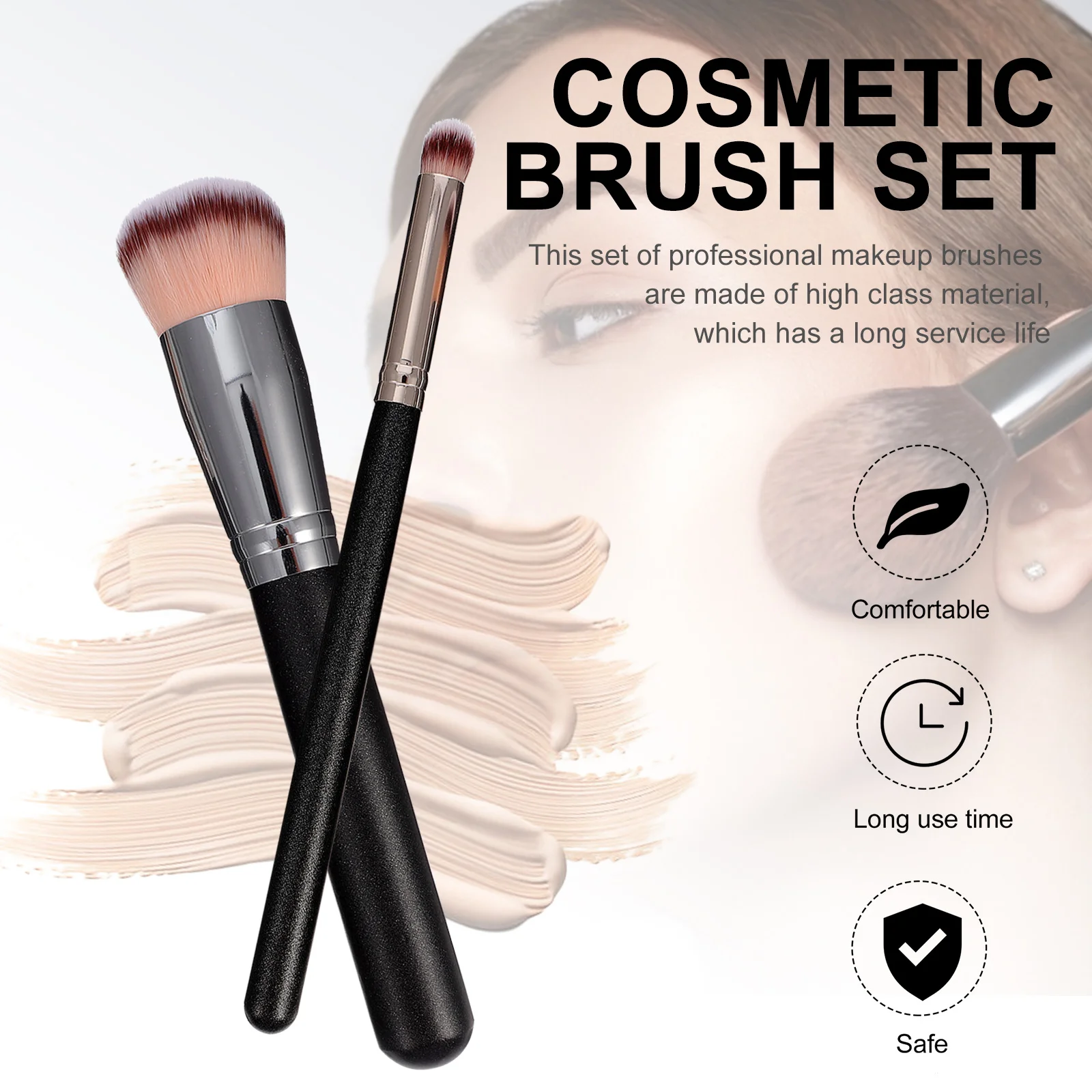 

2pcs Makeup Foundation Brush Self Tanning Sunless Tanner Application Sensitive Skin Safe Even Blend Body Face Tools