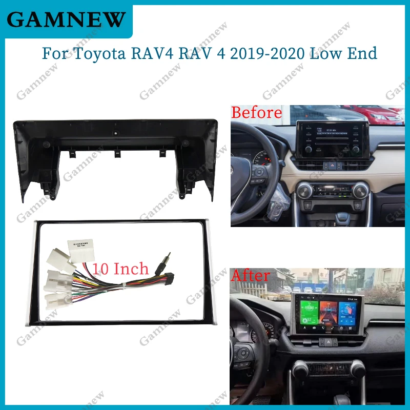 10 Inch Car Frame Fascia Adapter Android Radio Fitting Panel Kit For Toyota RAV4 RAV 4 2019-2020 Low End