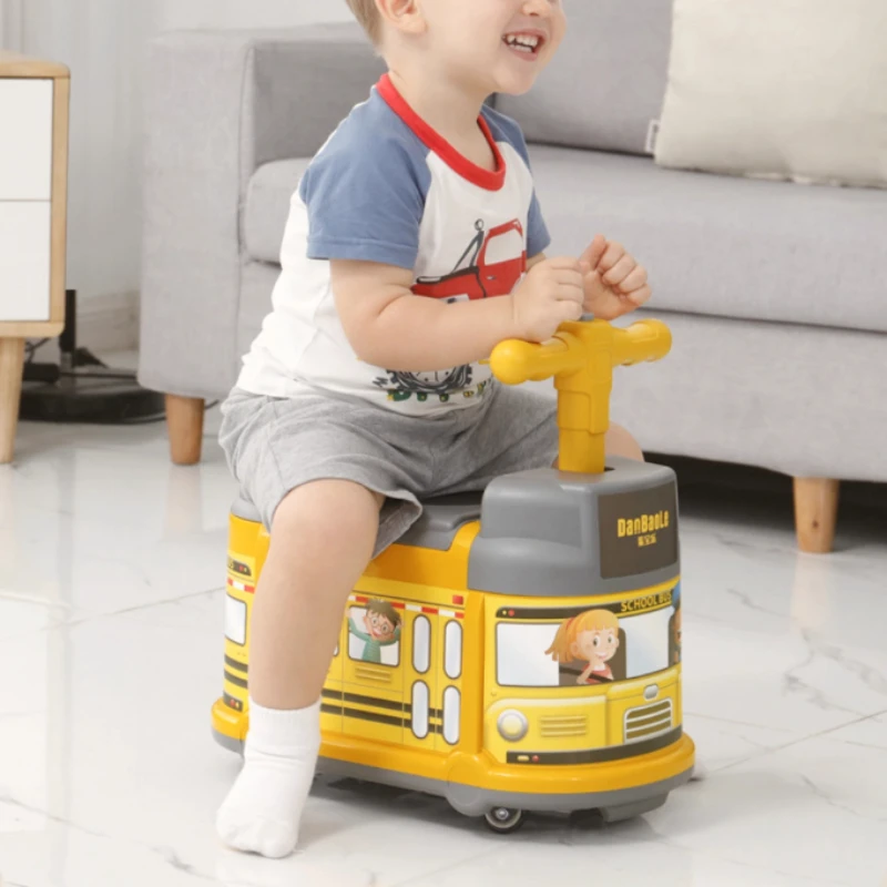 

1-5 Years Old Kids Luggage, Multi-functional Storage Box for Riding, Ride on Suitcase for Kids, Four-wheel Handle Boxes