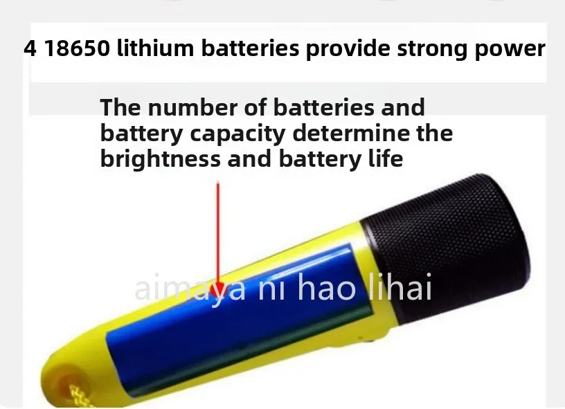 H9 professional diving flashlight, strong light, super bright outdoor charging searchlight, long battery life