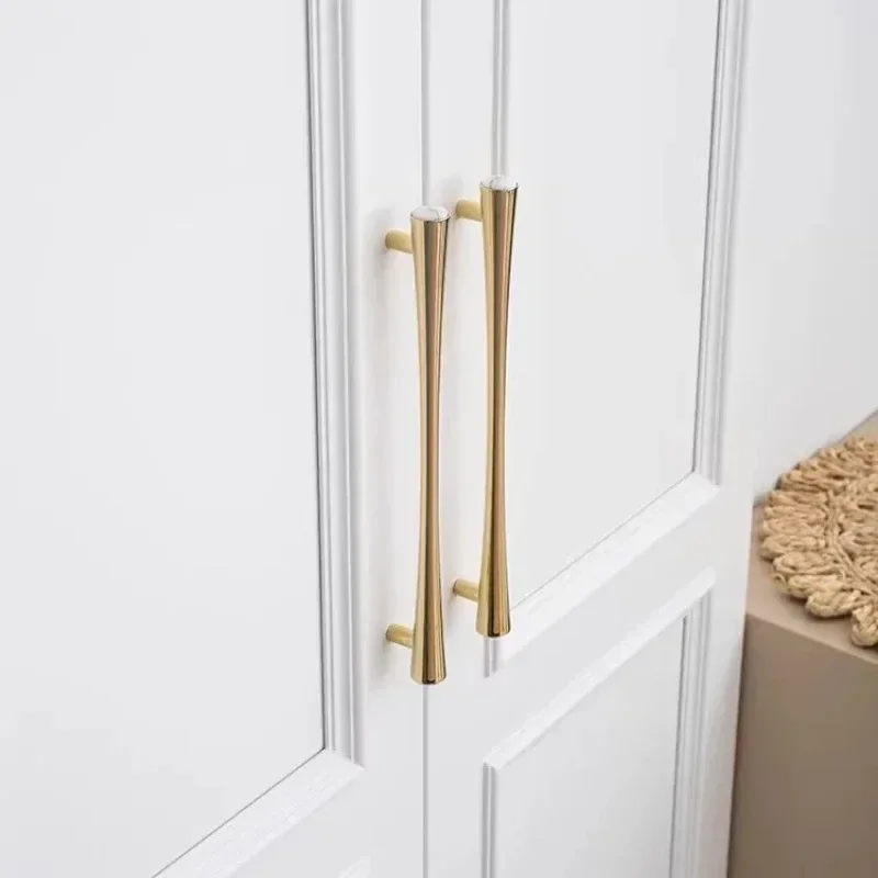 Nordic Art Handle / Natural Stone+ Bronze Handles and Knobs Drawer Pulls Kitchen Cabinet Knobs Furniture Hardware
