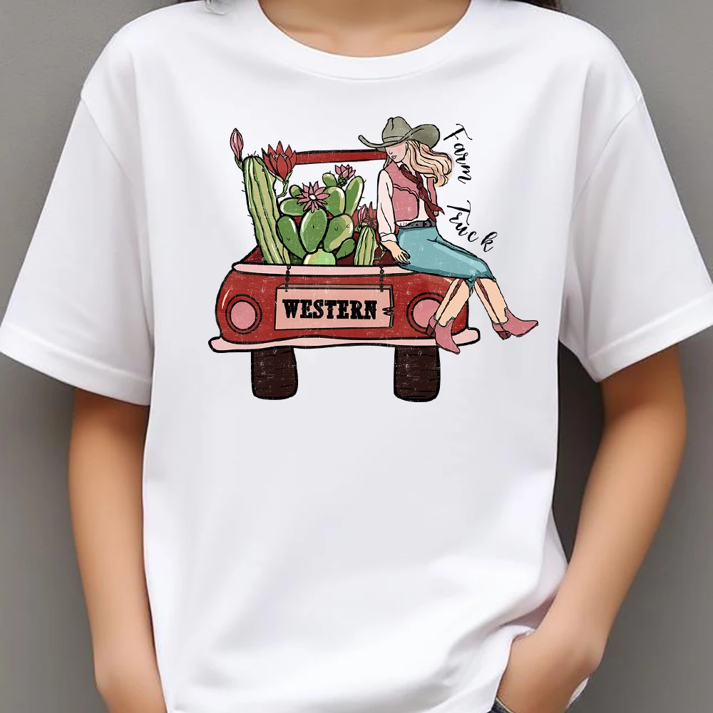 Cartoon Western Life Wild Cowgirl Transfer Patches For Clothes Applqiues DIY A-Level Washable T-shirts Iron-on Thermal Stickers