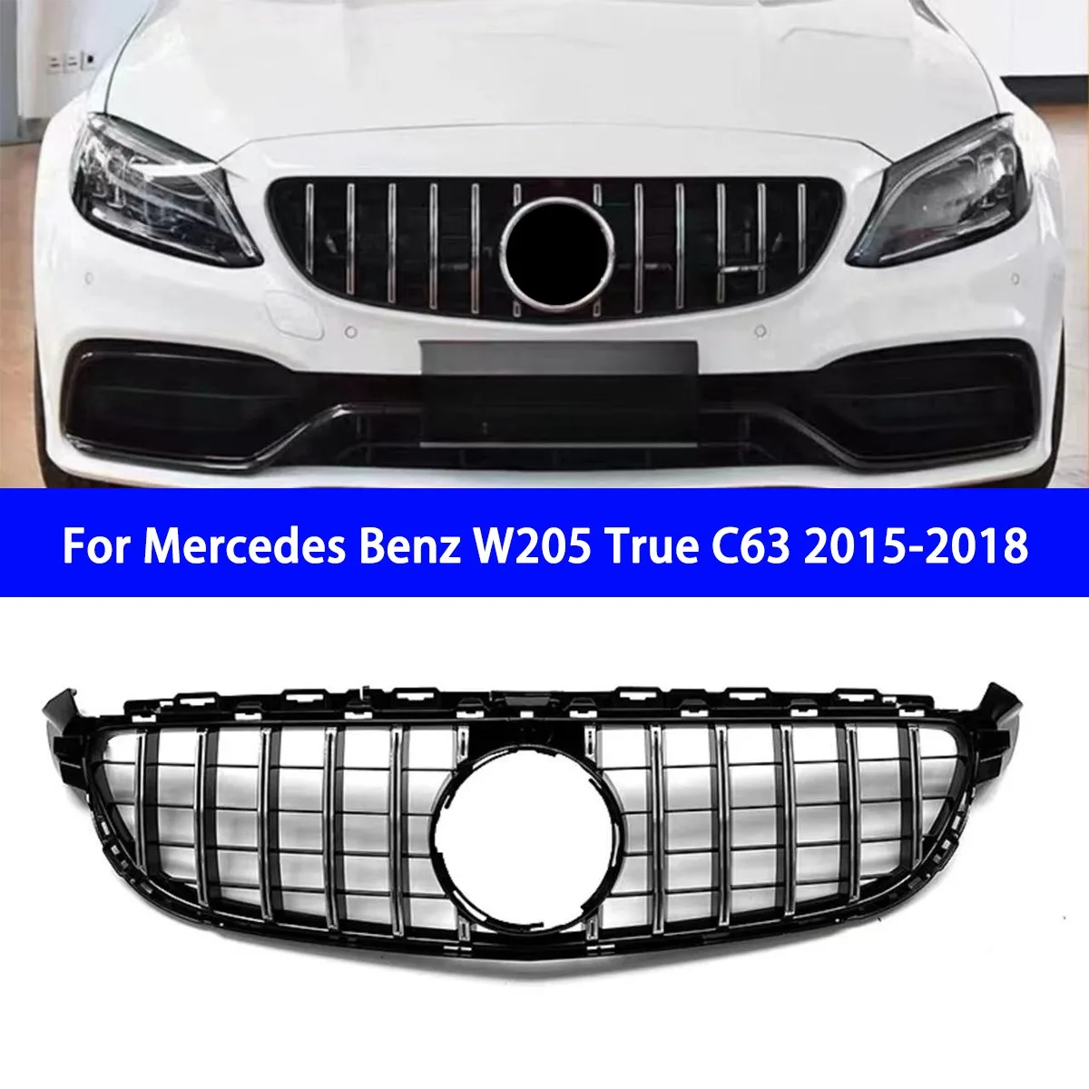 

Suitable for The Original Mercedes Benz W205 Genuine C63 2015-2018 Modified GT Vertical Bar Grille