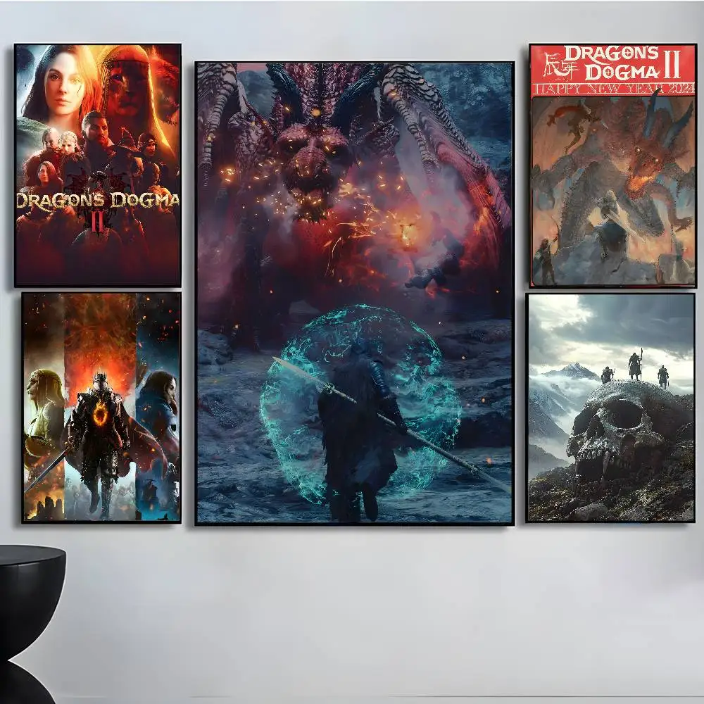 حار شعبية لعبة فيديو التنين Dogma 2 ملصق الفن مع المطبوعات غرفة نوم المنزل غرفة المعيشة الديكور هدية