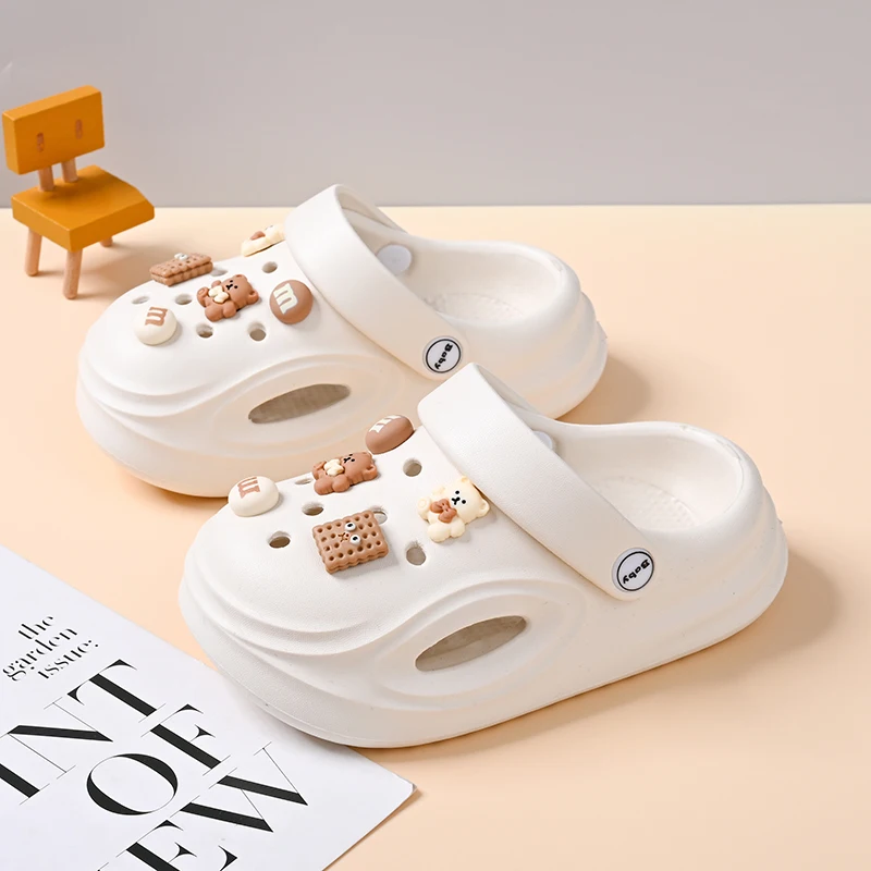 Kids Garden Clog Slippers Summer Breathable Hollow Out Design Closed Toe Non-slip Soft Sole Lightweight Comfortable BeachOutdoor