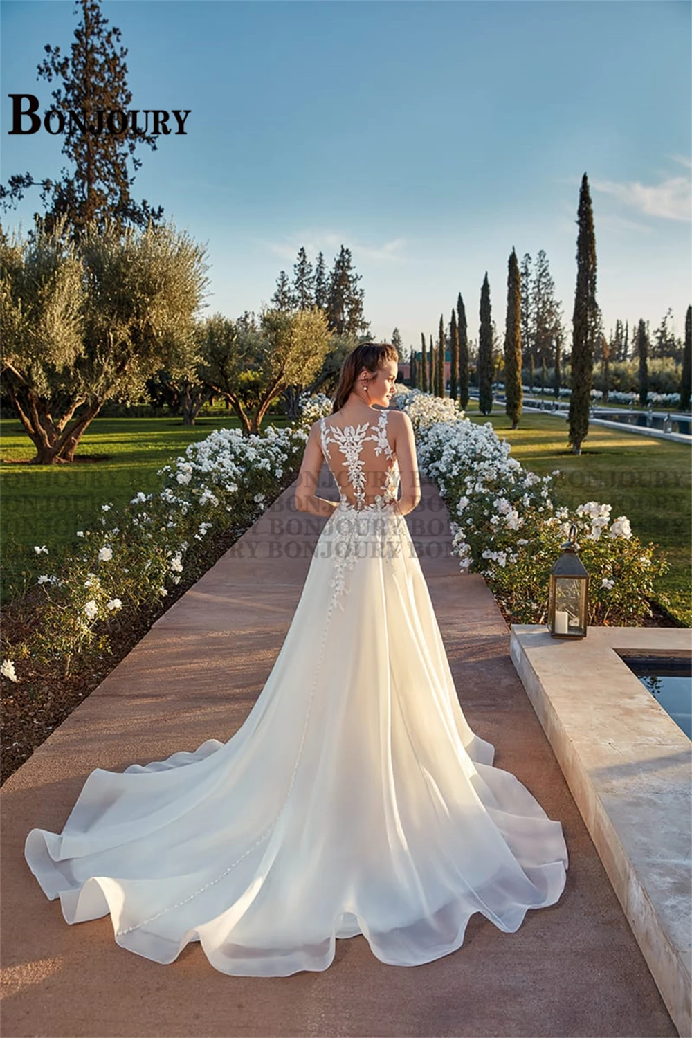 BONJOURY Fancy Sleeveless Wedding Dress For Women 2023 Tank Sweetheart  A-line Pleat Vestido De Noiva Made To Order Bride - AliExpress 320