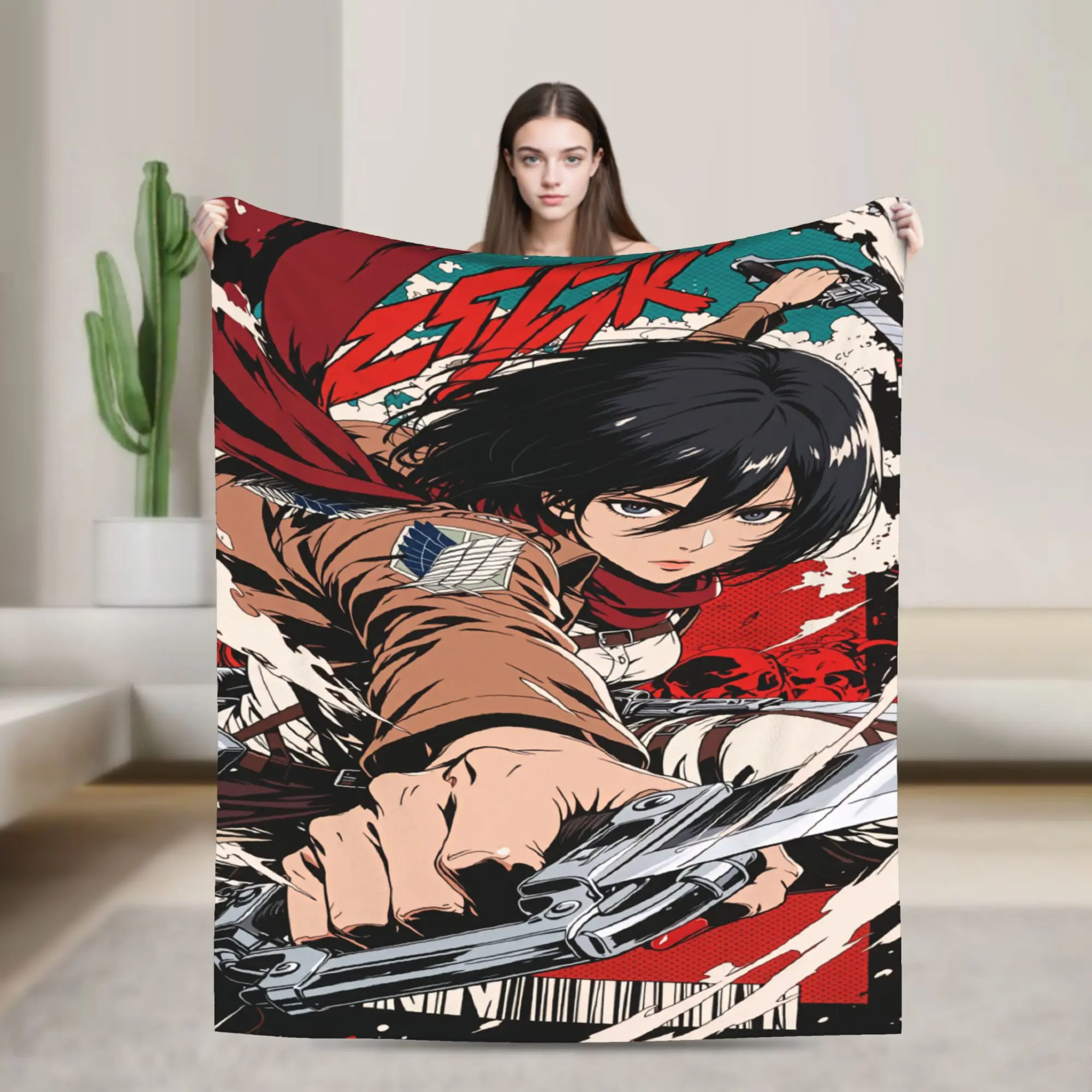 Attacks On Titans Anime Blanket Quality Super Warm  Throw Blanket Winter Camping Outdoor Fashion Bedspread