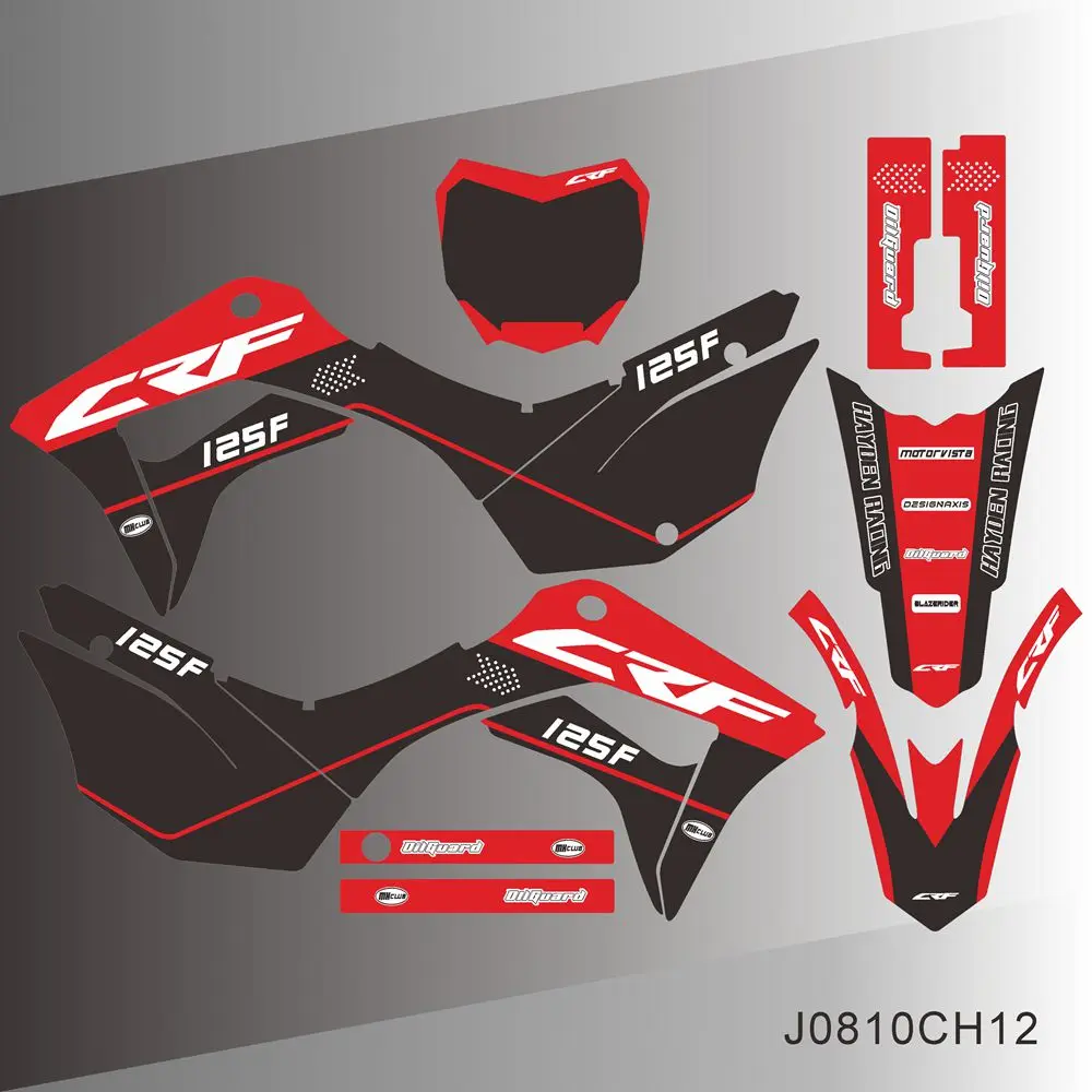 For HONDA CRF 125F CRF125F 2019 2020 2021 2022 Full Graphics Decals Stickers Motorcycle Background Custom