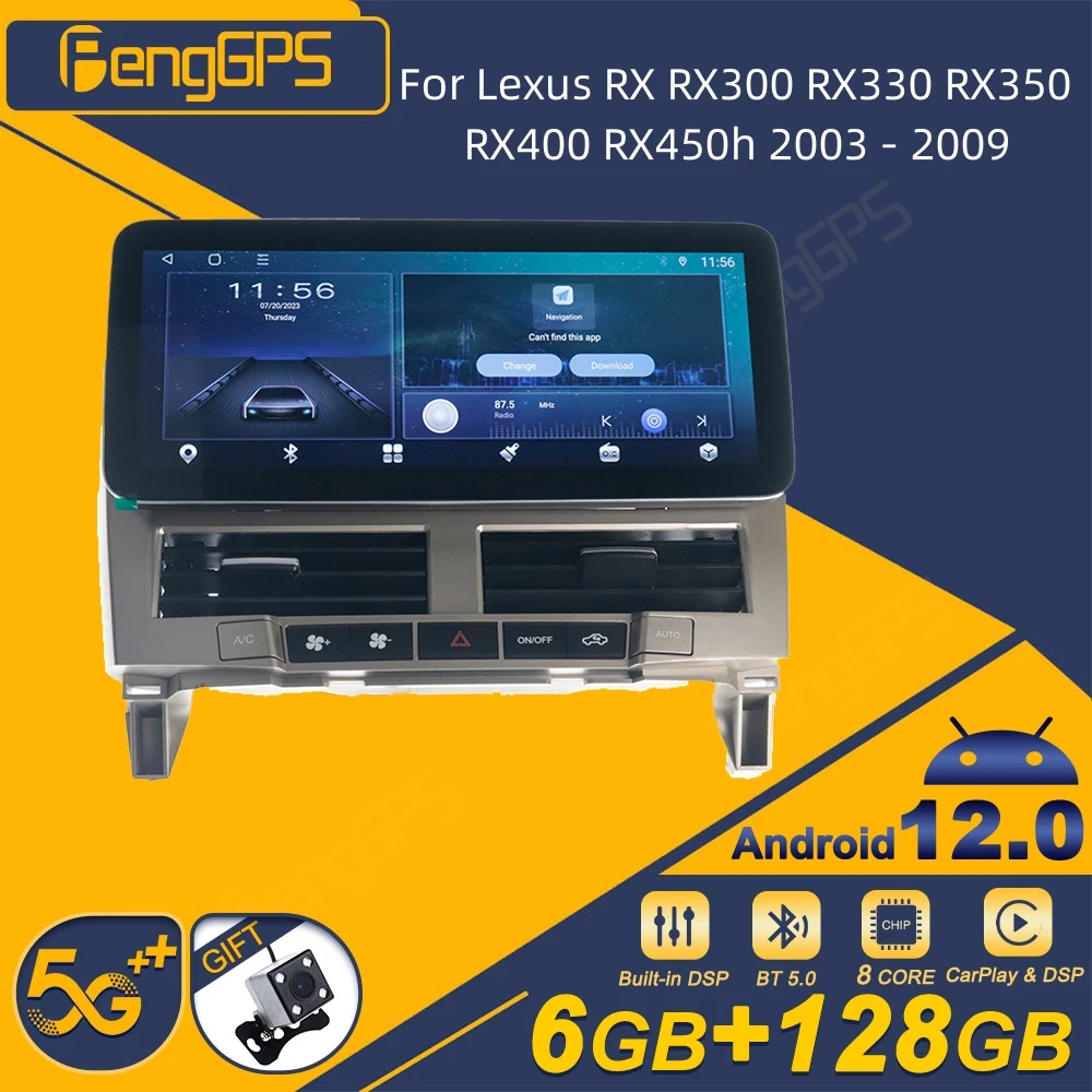 

For Lexus RX RX300 RX330 RX350 RX400 RX450h 2003 - 2009 Car Radio Wireless Carplay Android Auto Intelligent System Multimedia