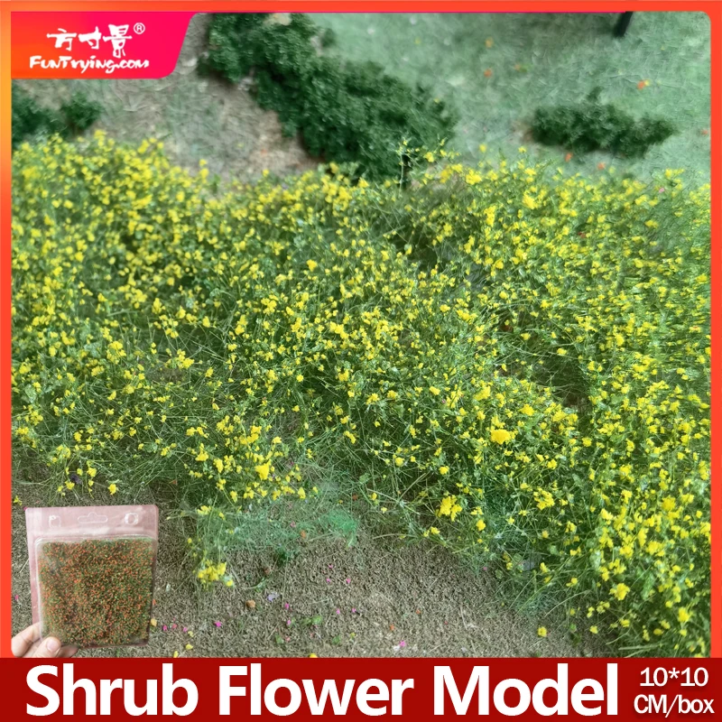 MODELO DE FLOR DE shurb filamentos de malla, polvo de hoja de vegetación, tren de partículas finas, mesa de arena del ejército, modelo de escena,