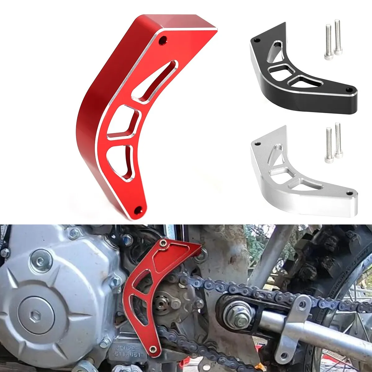 

3D CNC Sprocket Saver Chain Cover Guard Protector For Honda CRF110F 2013-2024 3D CNC Sprocket Saver Chain Cover Guard Protector