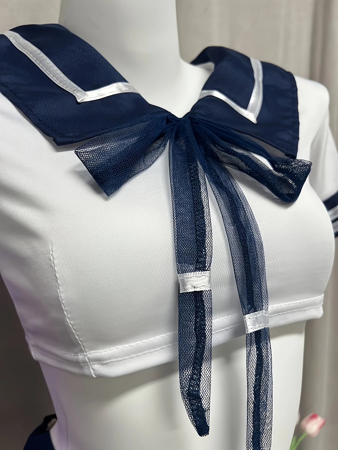 Conjunto de lencería Sexy de marinero para mujer, ropa de dormir de Cosplay de colegiala japonesa, minifalda plisada, Top corto, pijama, 3 uds.