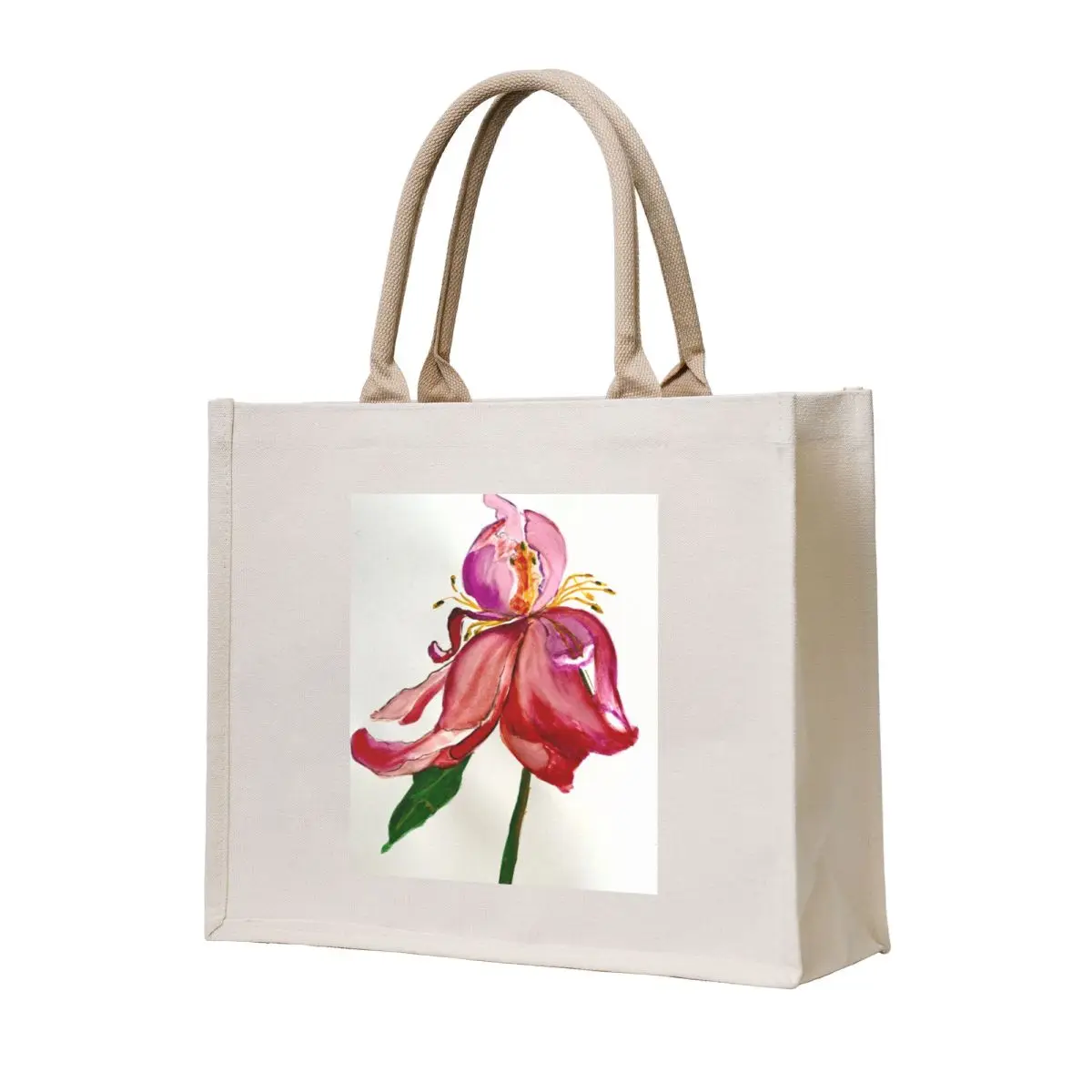 

Pink delicate Iris Tote Bag shopper bag women canvas shopper bag woman shoping