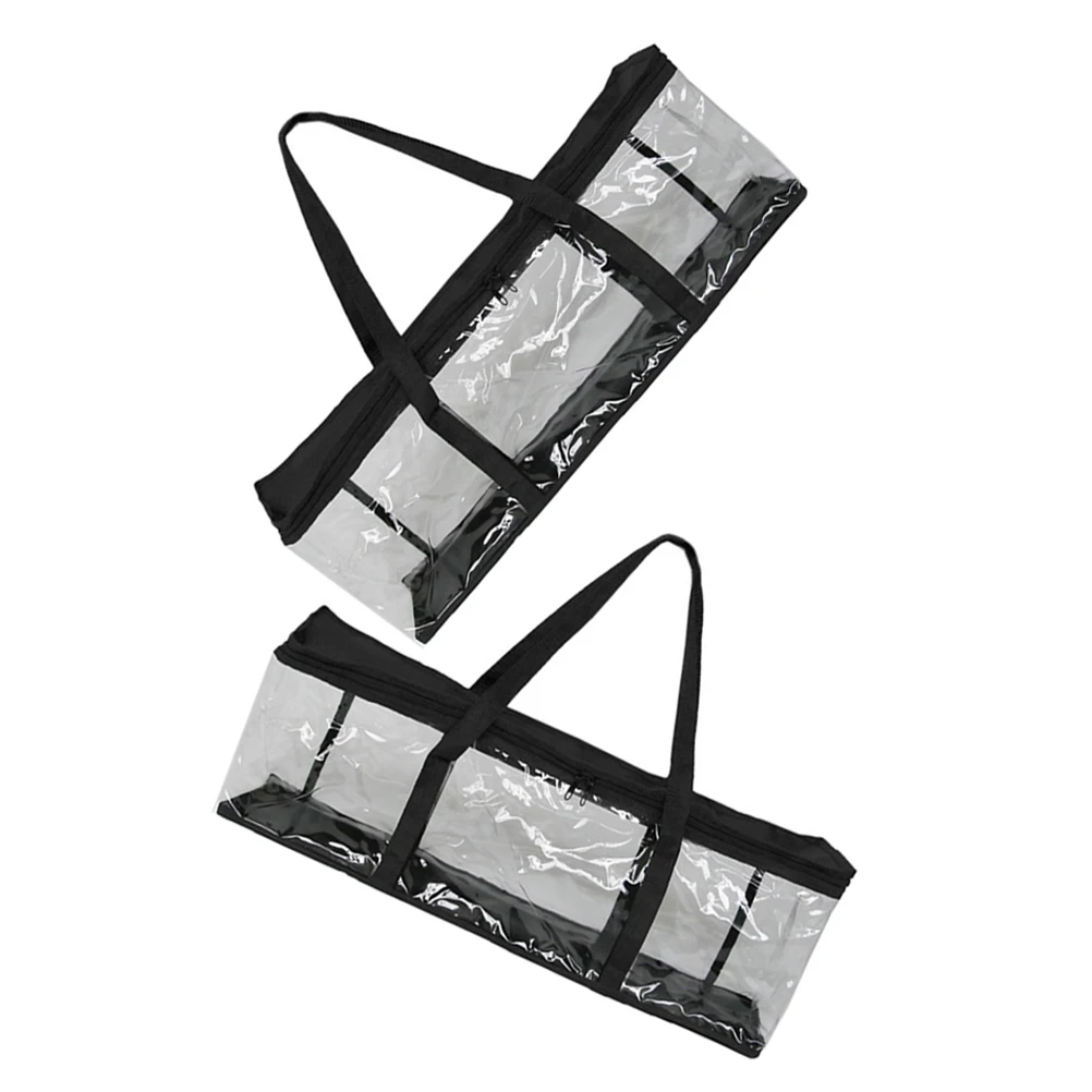 

2pcs Portable Cd Storage Bag With Handles Large Capacity Transparent Pvc Organizer For Dvds Books Games Clear Plastic Container
