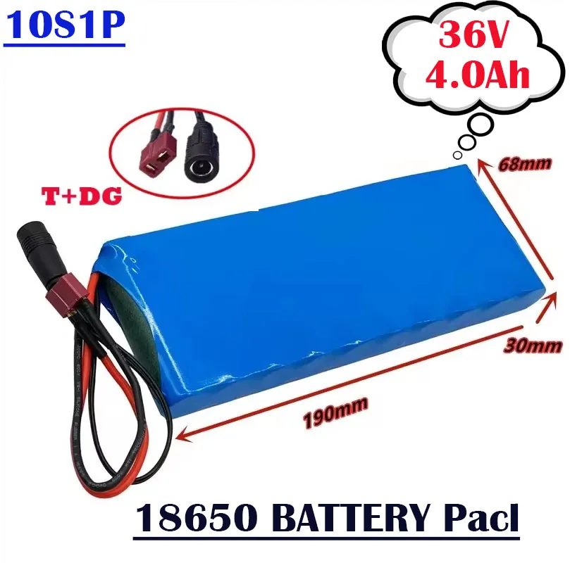 10S1P 36V 4000mAh Lifepo4 Battery Pack 18650 Lithium Ion Rechargeable Battery for Ebike Electric Bike Scooter 20A BMS 500W