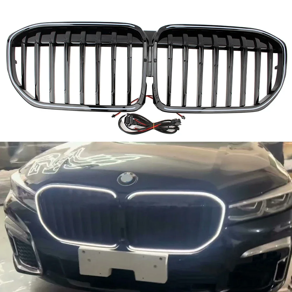 LED Front Radiator Kidney Bumper OEM Hood Grilles Replacement For BMW 7 Series G11 G12 2019-2022