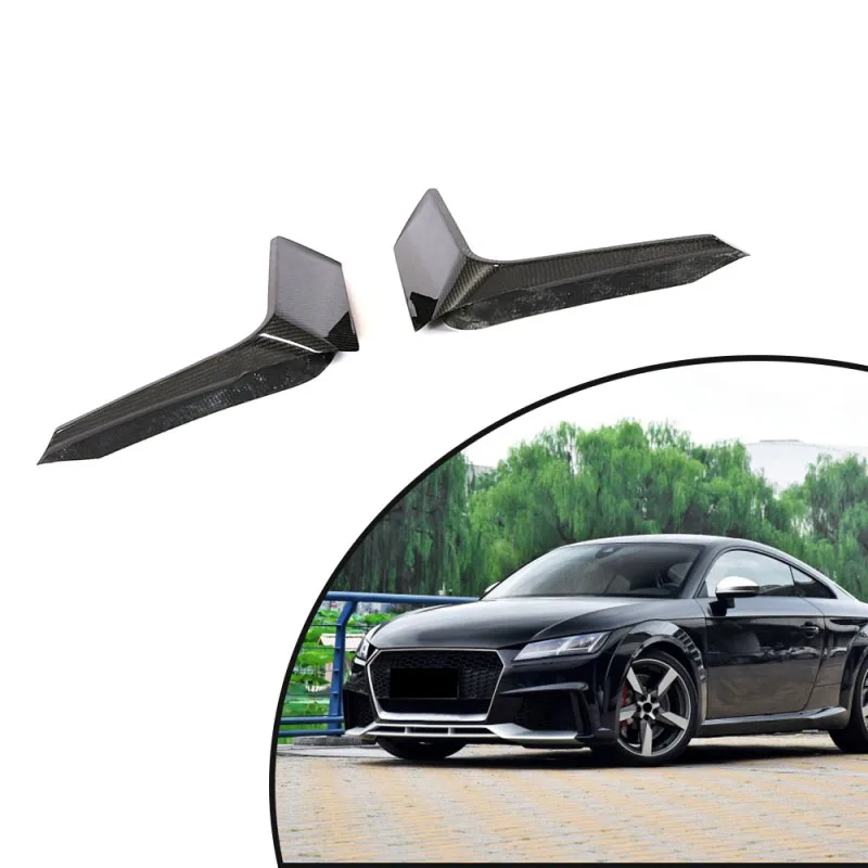 For 2016-2018 Audi TT RS Carbon Fiber Front Fog Light Cover Splitter