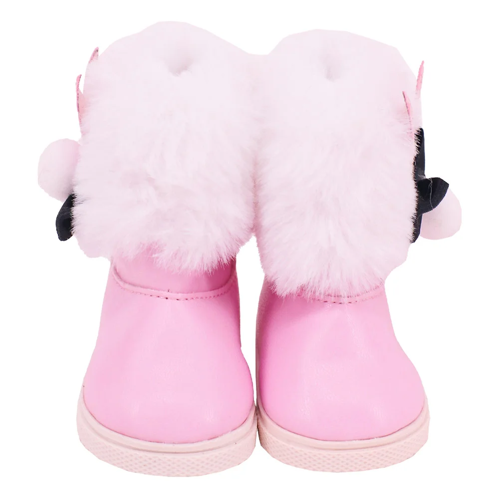 7Cm Doll Shoes Winter Plush And Ankle Boots Fit 18 Inch American Doll&43Cm Baby New Born Doll Clothes Girl Accessories