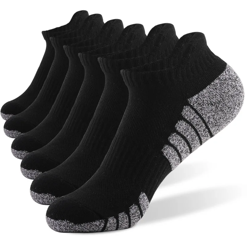 3 Pairs Thick Towel Bottom Ankle Socks Women Athletic Socks Running Comfort Cushioned Men Sport Socks Sweat-absorbing Breathable