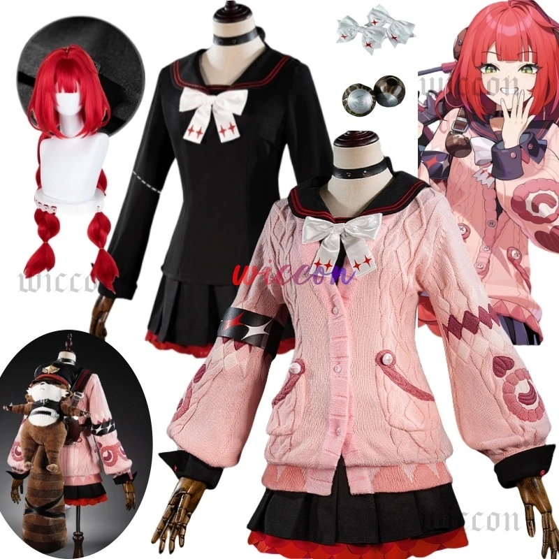 

Game Zenless Zone Zero Yuzuha Cosplay Costume Ukinami Yuzuha Yuzu Red Wig Outfit Party Uniform Halloween Play Role Outfit