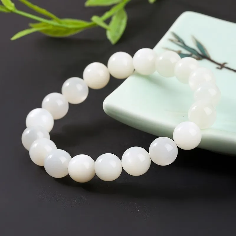 JD Natural Stone 5A White Moonstone Beaded Bracelets Women Luxury Gemstone Handmade Stretch Bangle Reiki Healing Jewelry Gifts