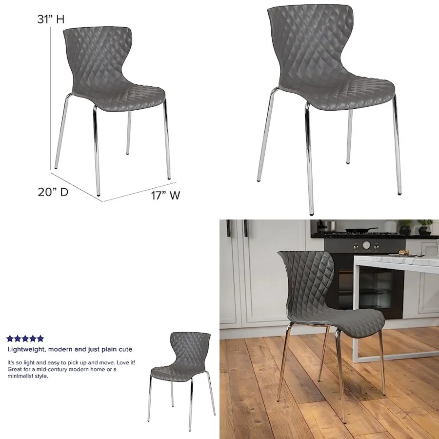 

Lowell Contemporary Design Gray Plastic Stack Chair