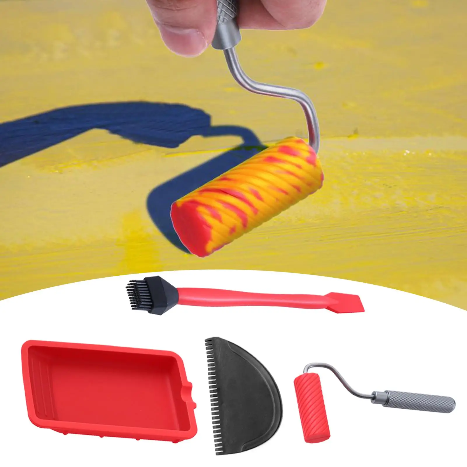 

Wood Glue Roller Handheld Glue Roller with Tray Portable Hand Tool Convenient filling Brush Spreader Woodworking Gluing Kit