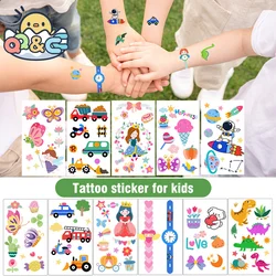 10 Pack Fake Tattoo Stickers Cartoon Temporary Tattoos Kids Arms Diy Body Art Cartoon Collection Mermaid Animals Astronaut