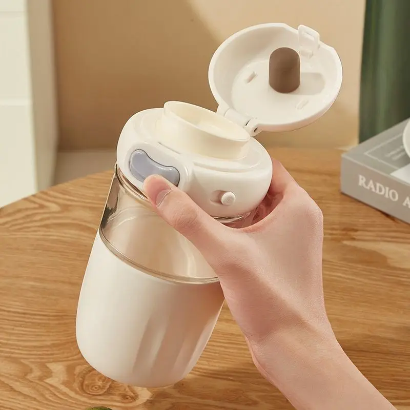 زجاجة مياه زجاجية للتخييم في الهواء الطلق سعة 450 مل من السيليكون الزجاجي الخالي من مادة BPA