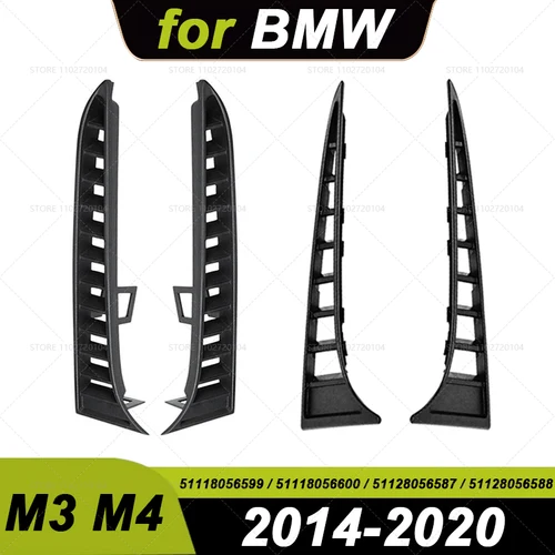Para 2014-2020 F80 F82 F83 BMW M3 M4 embellecedor de rejilla de parachoques delantero y trasero lateral 51118056599 51118056600 51128056587 51128056588