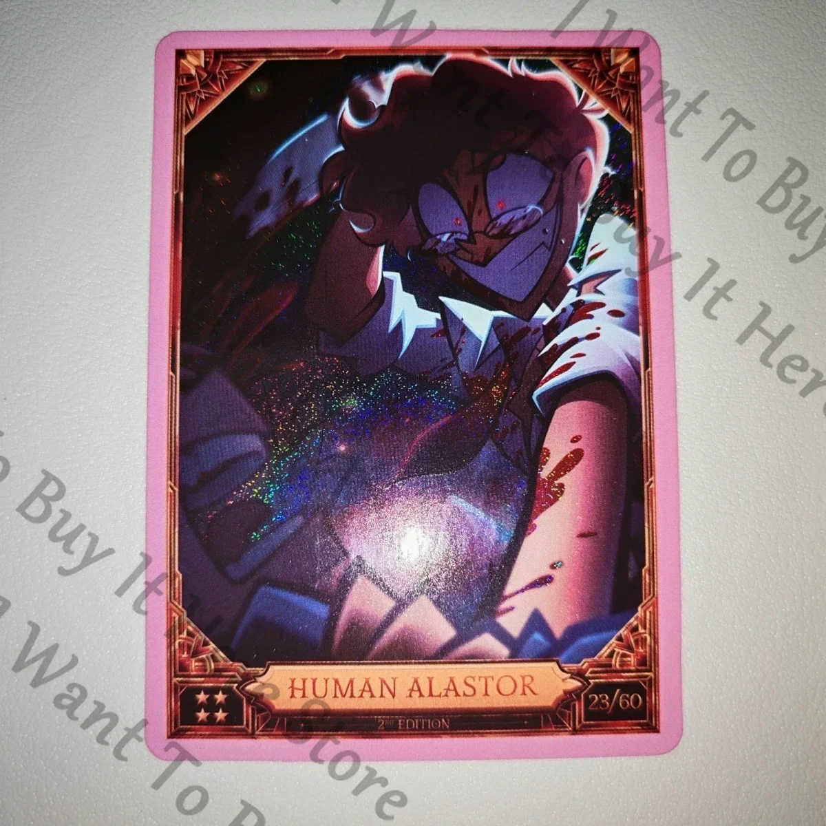 Genuine Anime Hazbin Hotel Alastor Radio Demon Cosplay Cartoon Lesser Calorie Collection Cards Flashcard Card Accessories Gift