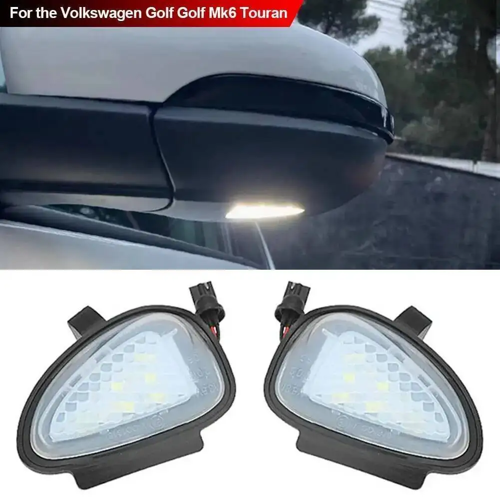 Tcart CANBUS White LED Under Mirror Puddle Light Bulbs For VW Golf GTi MK6 6 MKVI 2010-2014 Touran 2010-2019 Ampoule Led Voiture
