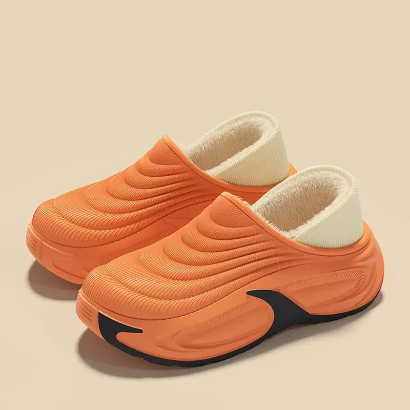 Herren Winter 2026 Warme Plüsch-EVA-Hausschuhe Wasserdichte Weichsohlen-Plateauschuhe Rutschfeste Baumwollschuhe für Zuhause und Outdoor – Detail 13