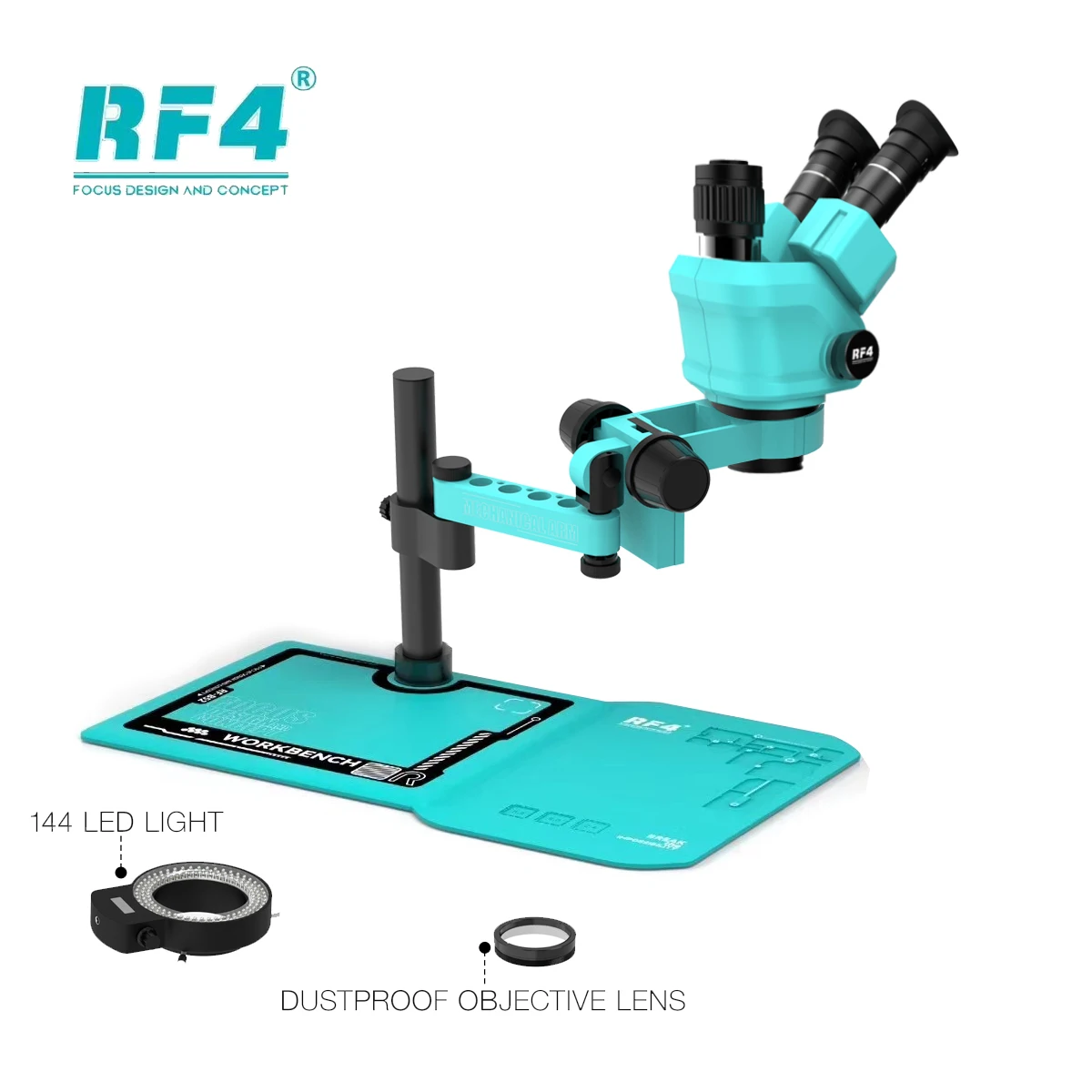 RF4 Multifunctional Silicone Built-in Metal Microscope Base,Silicone Pad With Screw Positioning Mesh And Magnetic Slot RF-B52