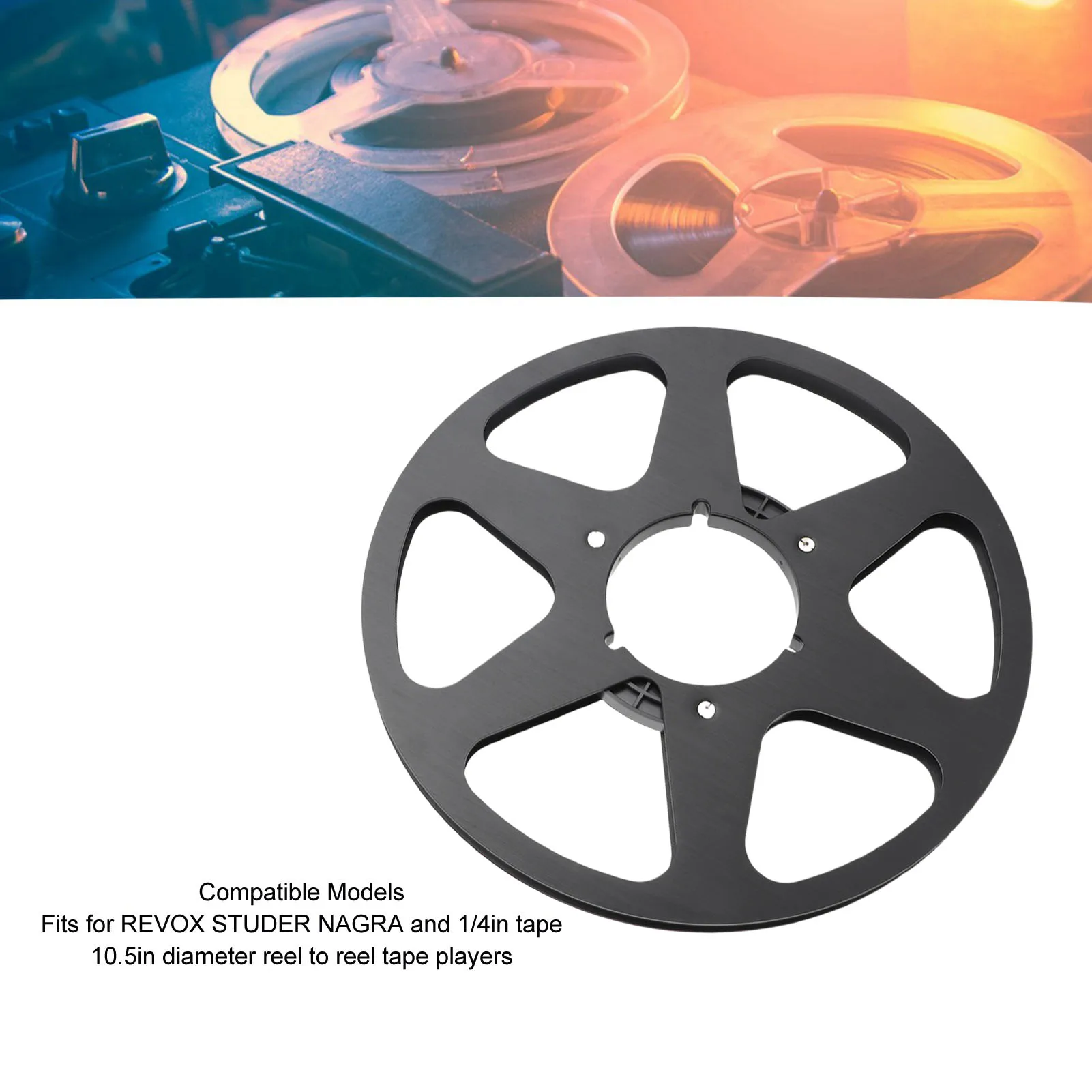 

1/4 10.5 Inch Empty Tape Reel Aluminum Alloy 6 Hole Universal Opening Machine Part Empty Takeup Reel for REVOX Studer