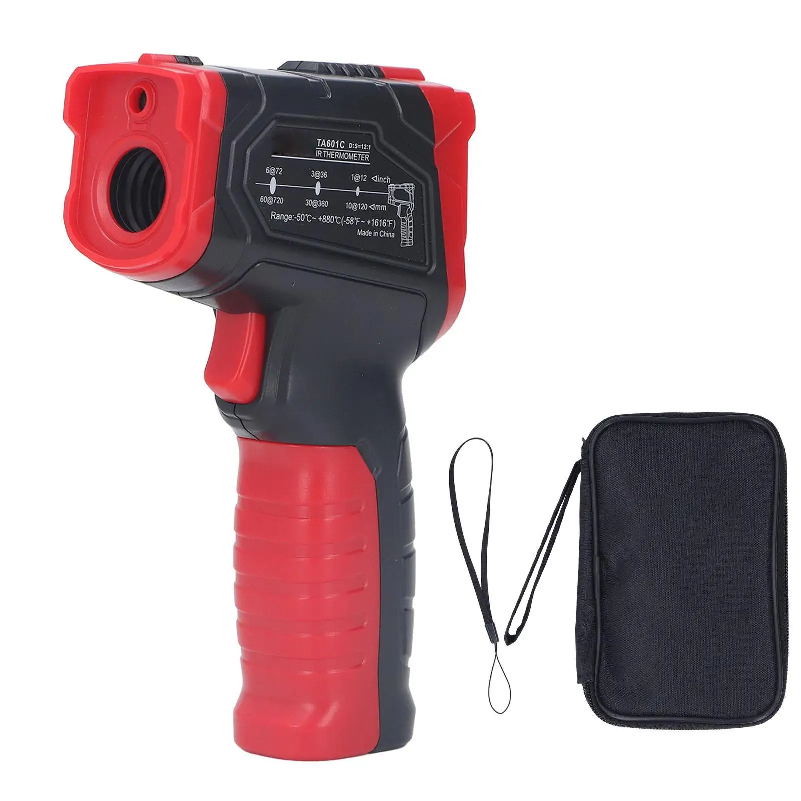 

Handheld Infrared Thermometer -50 to 880°C, Black & Red, 4-Digit Display, Accurate Temperature for measurement for Industrial